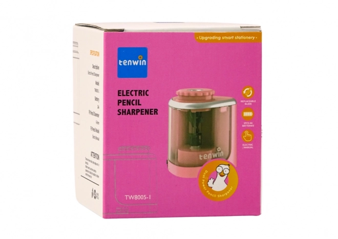 Taille-crayon électrique rose pour crayons de couleur et crayons 6-8 mm