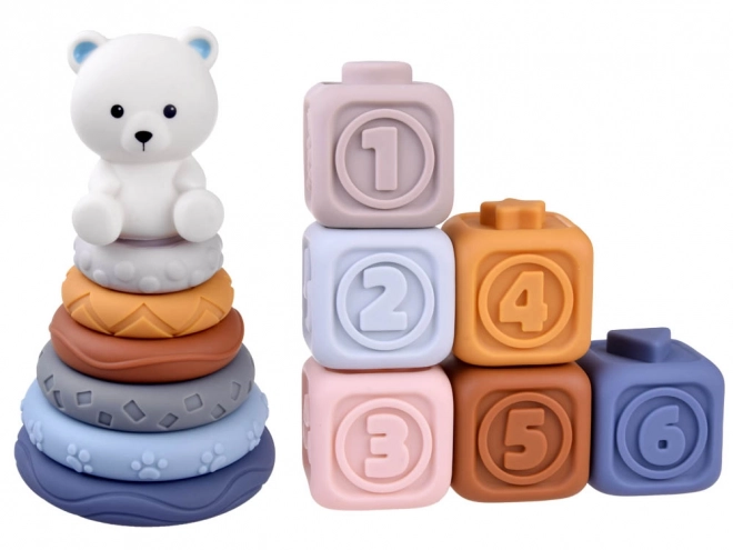 Blocs sensoriels pyramidaux puzzle melon avec ours ZA4819