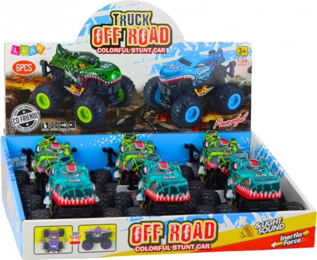 voiture tout-terrain Dino avec mouvement, lumières et sons