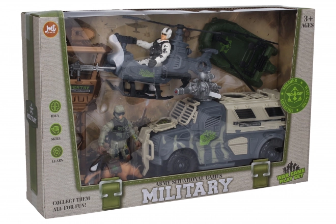 Ensemble militaire avec figurines et effets 25 cm