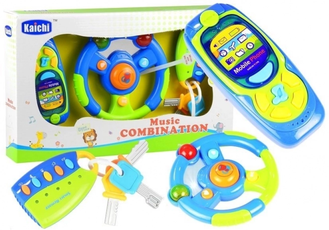 Ensemble de musique interactif pour enfants - volant, téléphone et clés