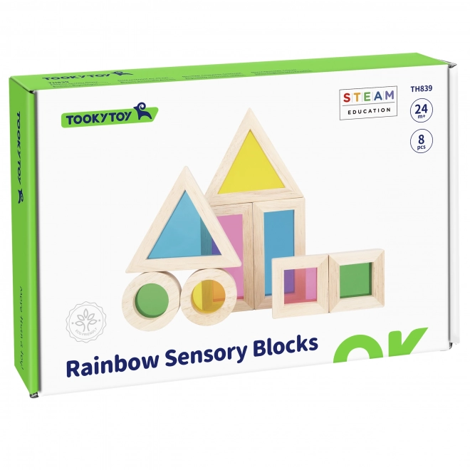 Blocs en bois colorés avec miroirs TOOKY TOY