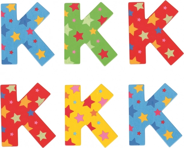 Bigjigs Toys lettre en bois K avec étoiles