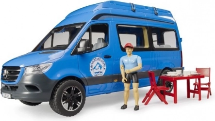 bruder mb sprinter camping-car avec conducteur et accessoires