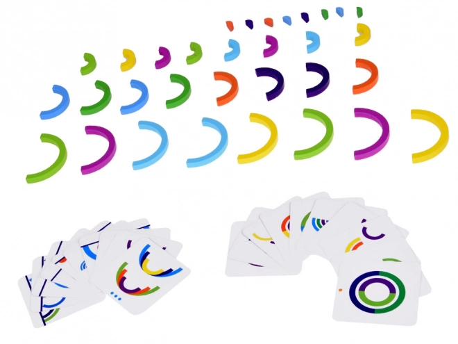 Puzzle éducatif en bois Montessori arc-en-ciel coloré + tâches ZA5328