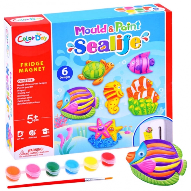 Ensemble créatif de magnets à thème du monde aquatique