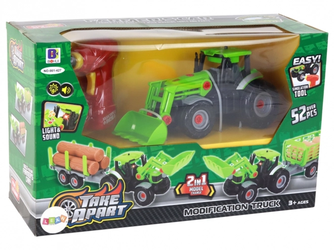 Tracteur Tracteur DIY avec remorque Machine agricole Tournevis