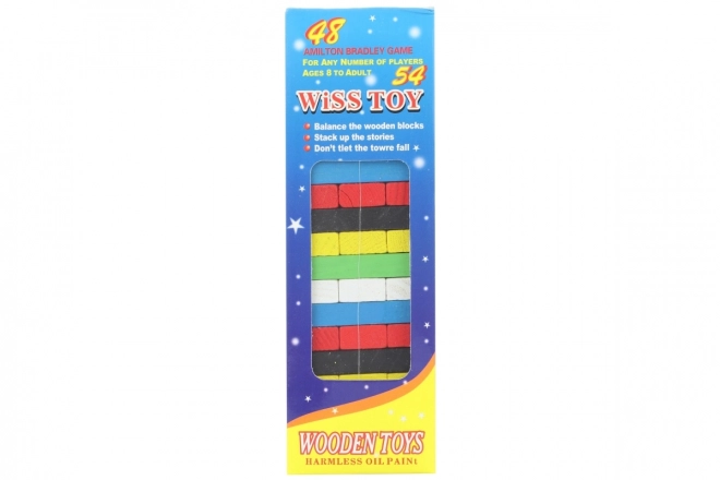 Jeu tour en bois colorée