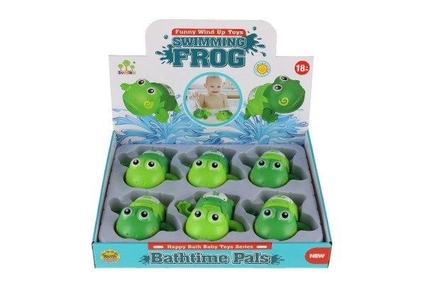 Grenouille à remonter pour baignoire en plastique 10cm 6pcs dans boîte 18m+