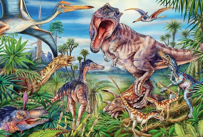 Puzzle Parmi les dinosaures 60 pièces SCHMIDT