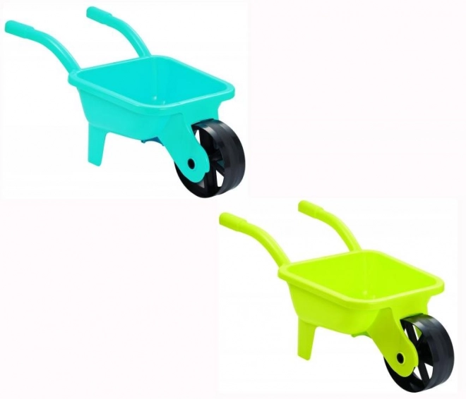 Brouette de jardin en plastique, jaune / bleu
