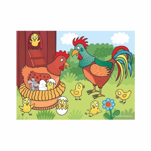 Cubes kubus animaux domestiques bois 12pcs dans une boîte 21x18x4cm