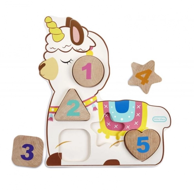 Puzzle en bois Little Tikes avec chiffres - Licorne, Dinosaure, Lama