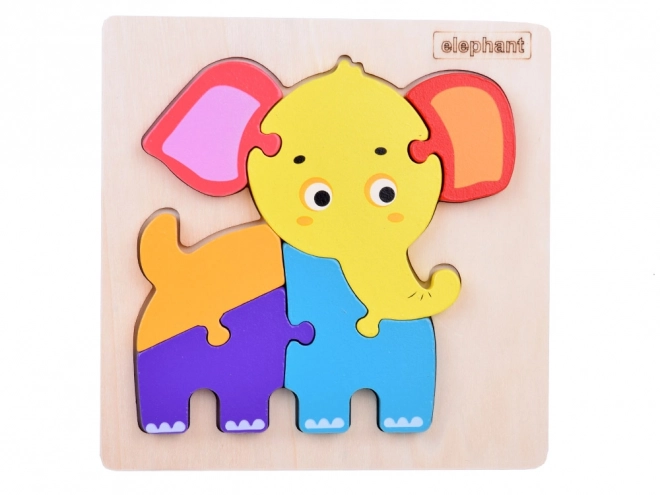 Puzzle éducatif en bois éléphant