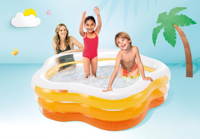 Piscine gonflable pour enfants orange 185 x 180 cm