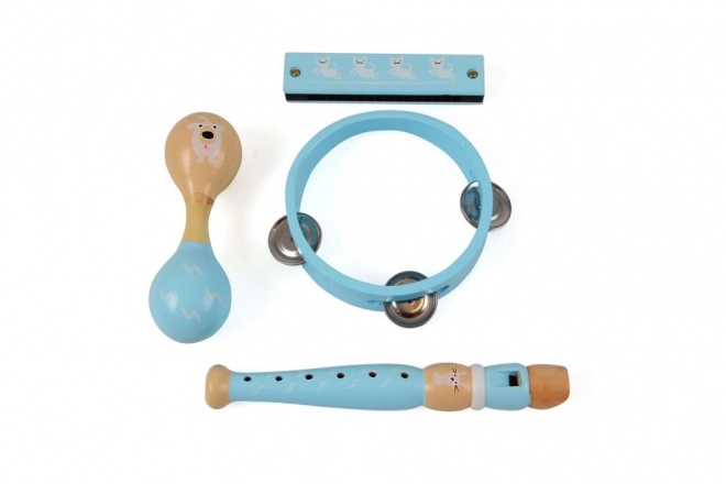 Ensemble musical en bois bleu