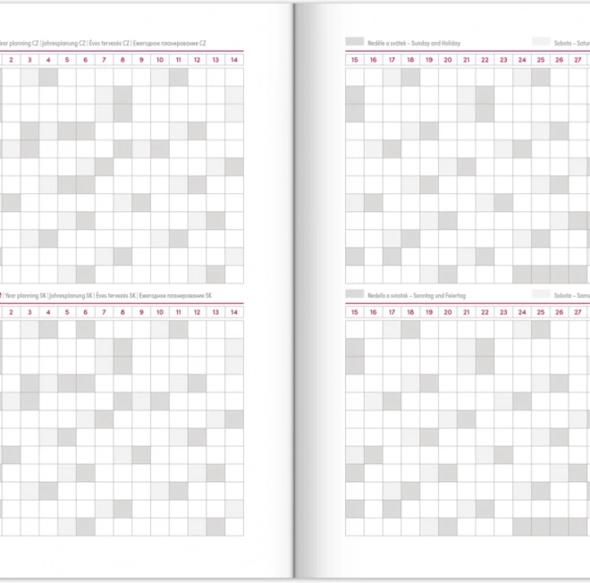 Agenda hebdomadaire bleu 2026