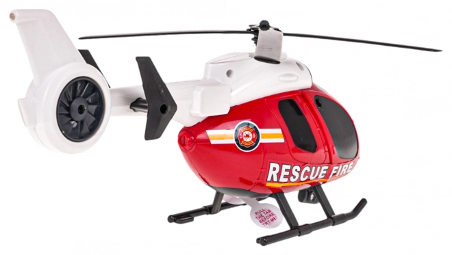 Ensemble hélicoptère + camion de pompiers