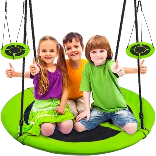 Balançoire nid de cigogne 100cm vert-noir 23514