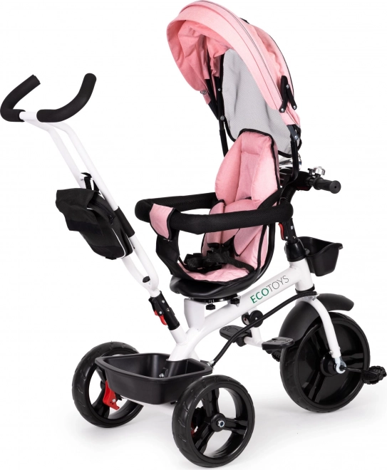 ECOTOYS Tricycle, Poussette Sport - rose
