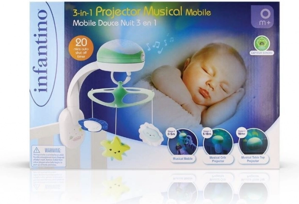 infantino mobile musical projecteur 3-en-1 vert