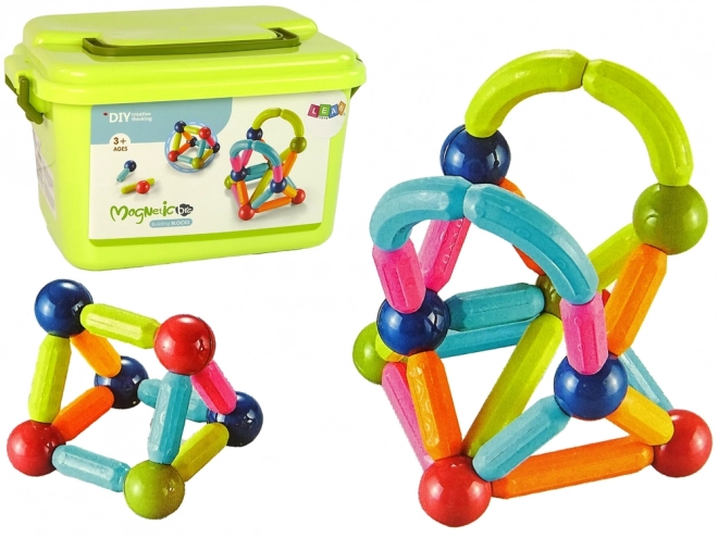 Jeu de construction magnétique dans une valise - 70 pièces