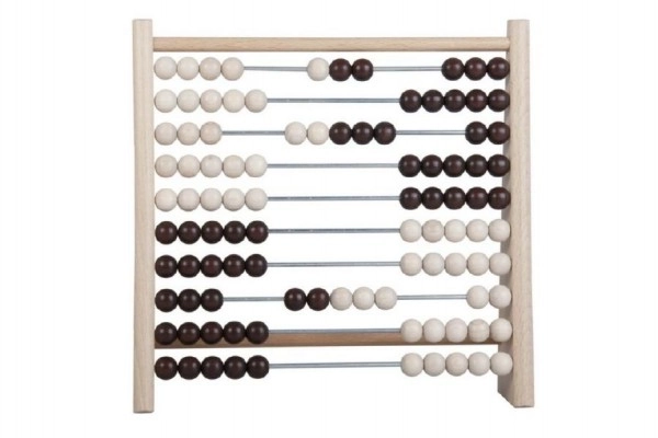 Compteur 100 billes bois/métal 24x23cm dans un sac