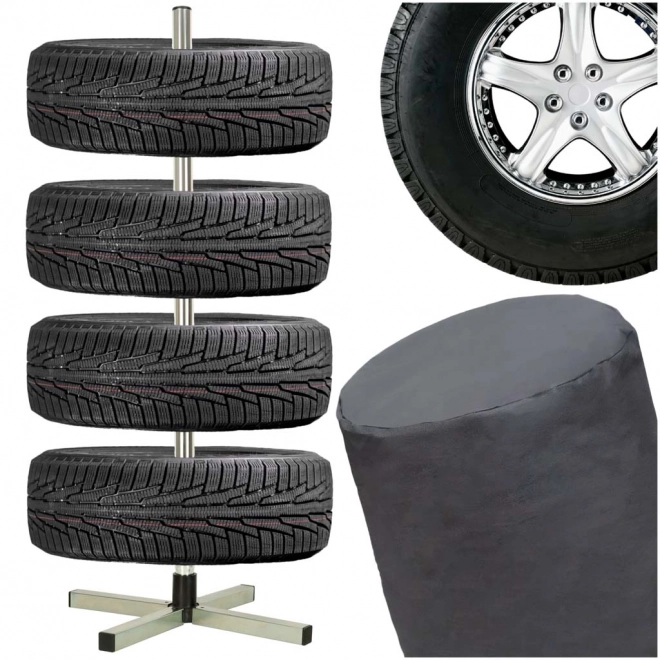 Support pour pneus et enjoliveurs de garage