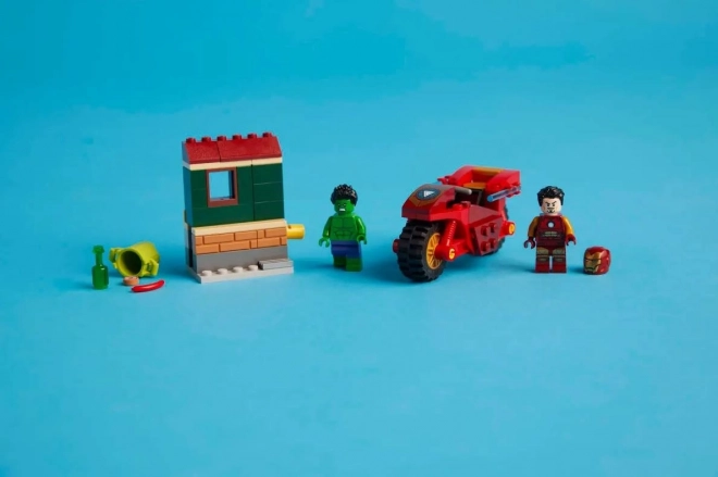 LEGO Marvel Super Heroes 76287 Iron Man avec sa moto et Hulk