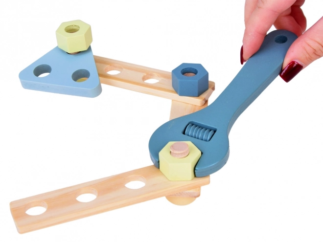 Jeu de construction en bois Montessori tour de voiture