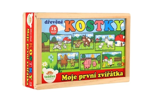 Blocs en bois Mes premiers animaux 15 pcs