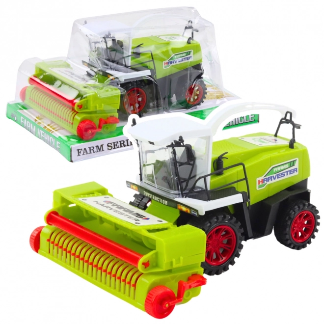 Jouet de moissonneuse-batteuse agricole verte à propulsion