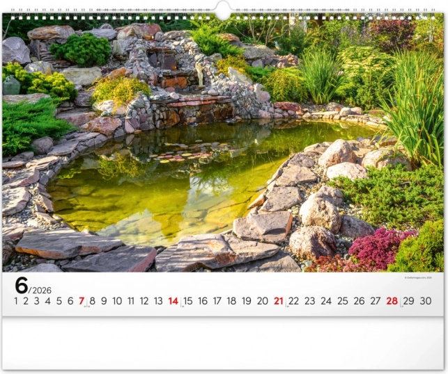 Calendrier mural Jardins 2026
