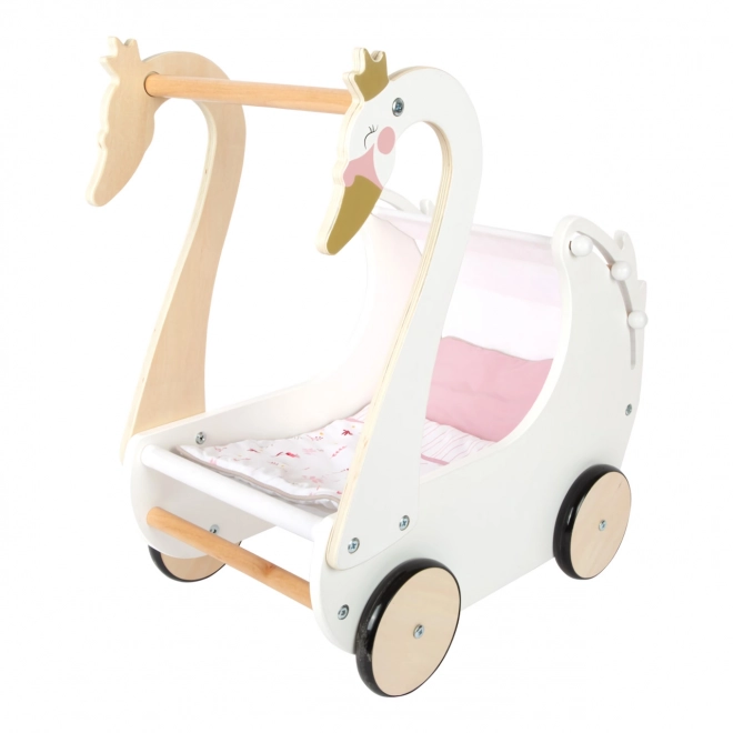 Landau en bois pour enfants Cygne