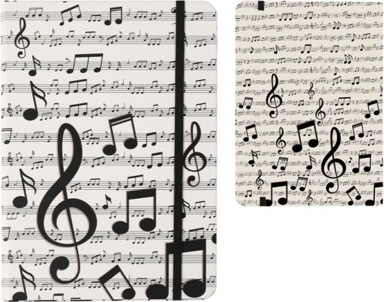 Bloc-notes A5 avec couverture rigide motif musical