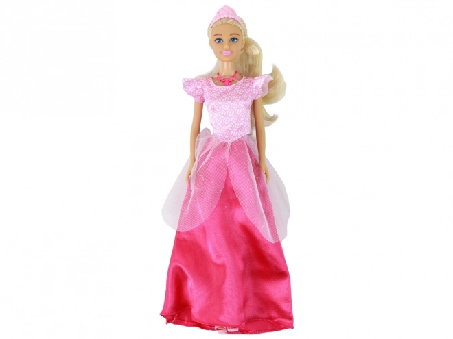 Poupée Anlily Princesse Blonde avec Tiare en Robe Rose