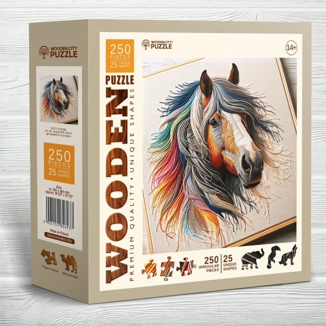 Puzzle en bois Cheval Doux de Wooden City - 250 pièces