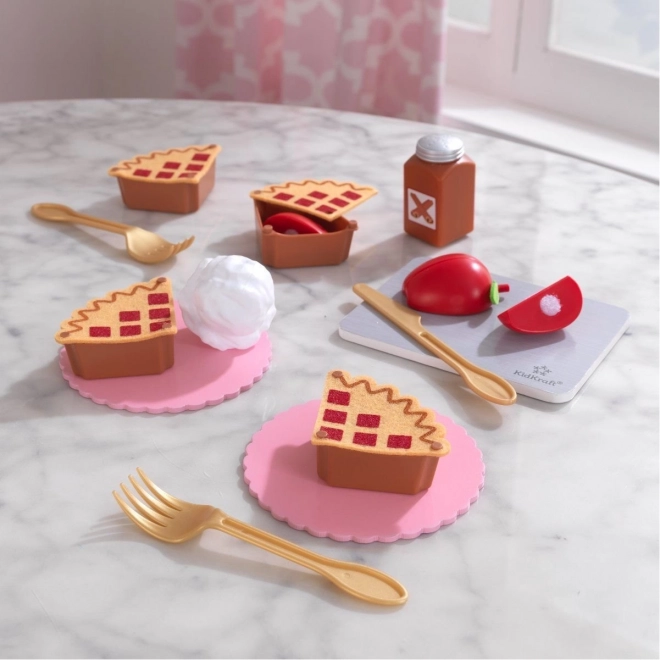 KidKraft Create & Cook tarte aux pommes – ensemble de cuisine en bois pour enfants