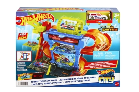 Lavage Auto Hot Wheels City Color Shifters avec tunnel rotatif
