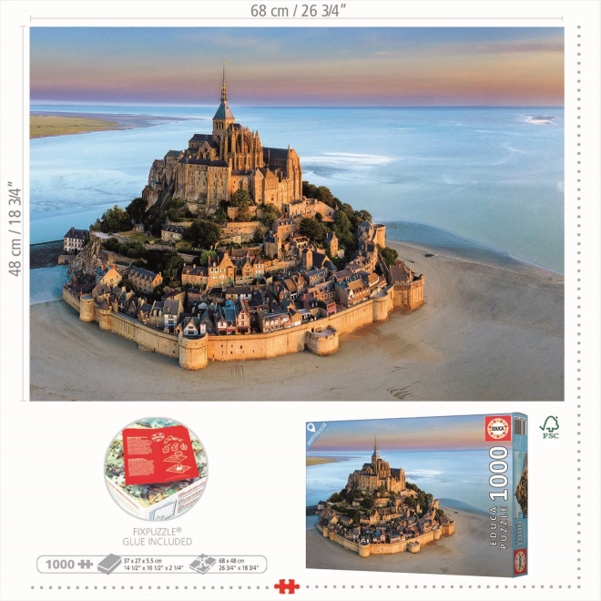 Puzzle Mont Saint Michel vu du ciel 1000 pièces