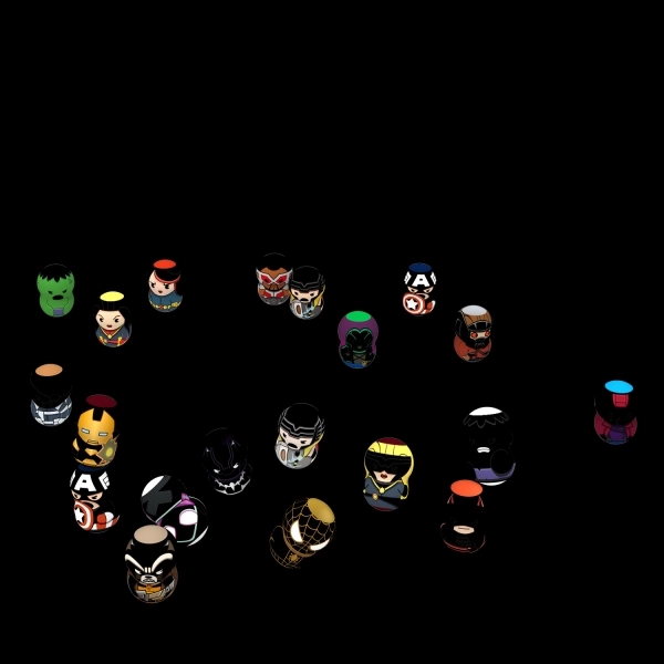 Personnages magnétiques Wooblies avec turbo lanceur - 4 cm