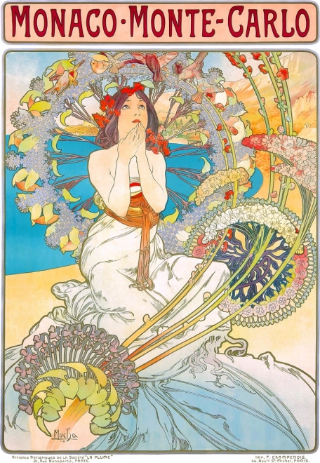Puzzle Monaco Monte-Carlo d’Alphonse Mucha, 1000 pièces