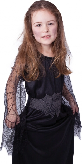Robe noire avec ceinture motif toile d’araignée