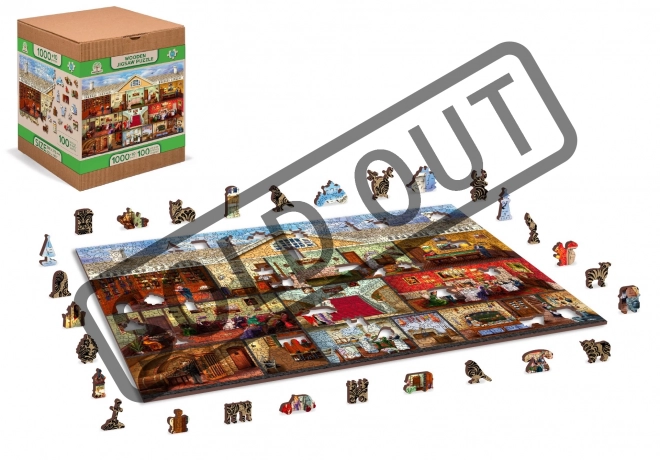 Puzzle en bois Woodland City - Manoir victorien 2 en 1, 1010 pièces EKO
