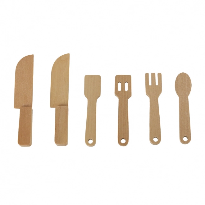 Cuisine rétro en bois pour enfants avec accessoires