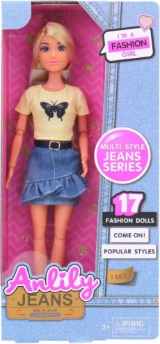 Poupée Lili en jupe en jean 30 cm