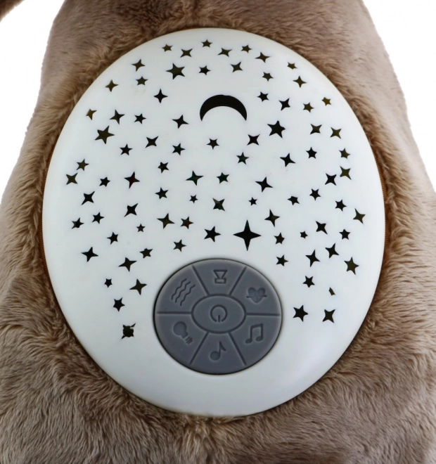 Hippo tétine 3 en 1 pour enfants à partir de 6 mois Jouet sensoriel + Projecteur + Boîte à musique + Peluche