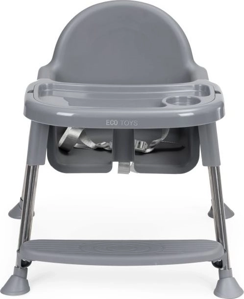 ECOTOYS Chaise haute 2-en-1 grise