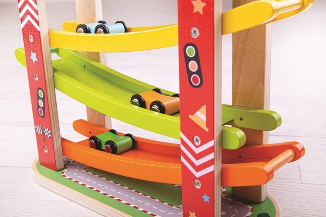 Piste de course en bois pour voitures par Bigjigs Toys