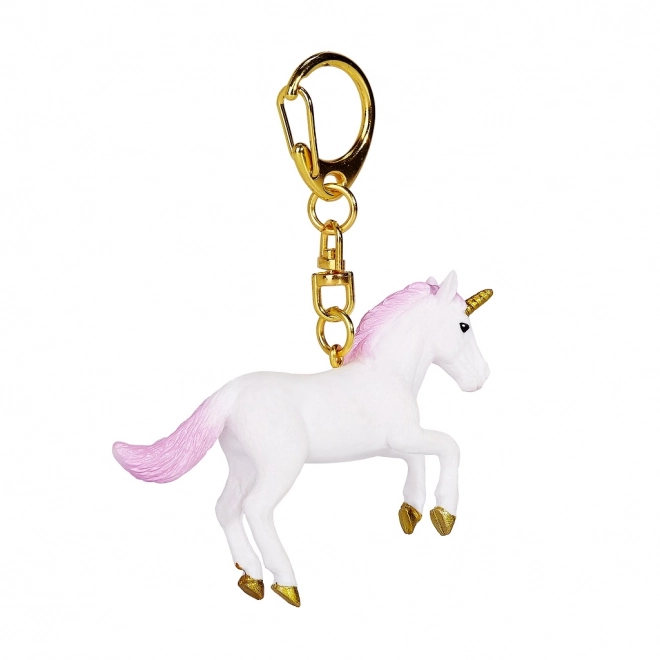 Porte-clés Licorne avec Crinière et Queue Roses